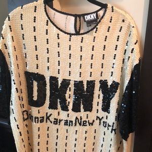 VINTAGE - One-of-a-kind DKNY Silk Top with Sequins